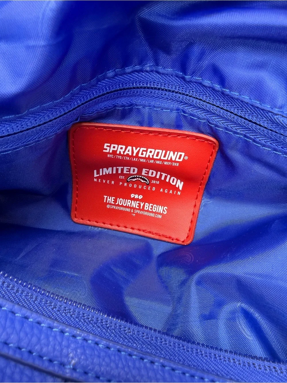 Sprayground Limited Edition Blue Quilted Mini Duffle Bag Crossbody NWT